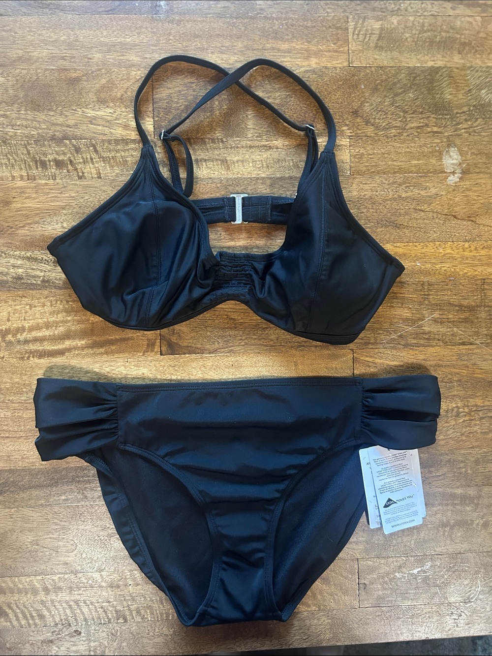 Athleta 2 piece Swim suit Black size large